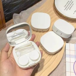 Contact Lens Case Portable Simple Design with Mirror Travel Contact Lens Kit for Daily Use Storage Box for Glasses