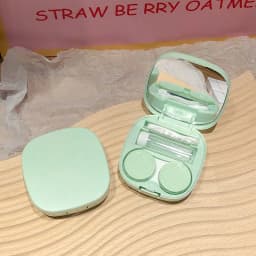 Contact Lens Case Portable Simple Design with Mirror Travel Contact Lens Kit for Daily Use Storage Box for Glasses