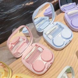 Contact Lens Case Portable Simple Design with Mirror Travel Contact Lens Kit for Daily Use Storage Box for Glasses