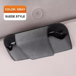 SEAMETAL Car Glasses Case Premium Suede/Leatherette Auto Sun Visor Glasses Holder Sunglasses Protective Case for Car Accessories