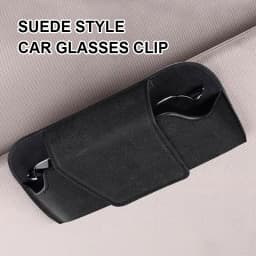 SEAMETAL Car Glasses Case Premium Suede/Leatherette Auto Sun Visor Glasses Holder Sunglasses Protective Case for Car Accessories