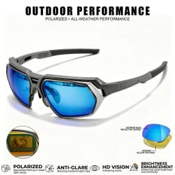 Classic Men's Photochromic Polarized Sunglasses - Adjustable Nose Pads, UV400 for Driving, Fishing & All-Weather Outdoor