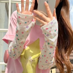 Cute Colorful Star Arm Sleeves for Women Breathable UV Protection Polka Dot Summer Driving Cycling Casual Wear Kawaii Sleeves