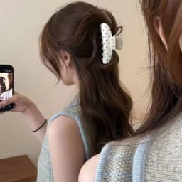 1PC Polka Dot Hair Grip Clip Exquisite Daily Styling Firm Hold for Various Hairstyles All Seasons Playful Accessory