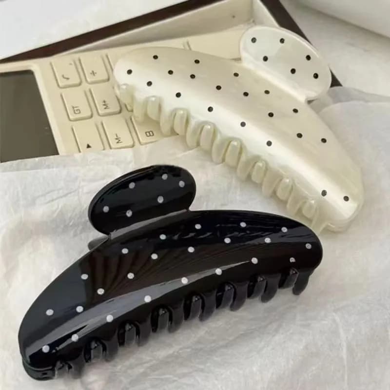1PC Polka Dot Hair Grip Clip Exquisite Daily Styling Firm Hold for Various Hairstyles All Seasons Playful Accessory