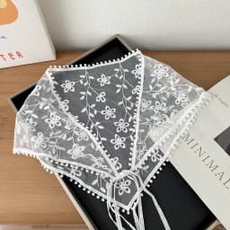 Elegant Black White Lace Head Scarf Korean Dainty Design Multi Purpose Triangle Wrap for Women Girls Chic Headband Daily Wear