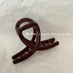 Simple Fashion Slightly Drunk Retro Dark Red Grab Clip Temperament Cross Hairpin Large Back Head Disc Hair Shark Clip