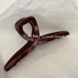 Simple Fashion Slightly Drunk Retro Dark Red Grab Clip Temperament Cross Hairpin Large Back Head Disc Hair Shark Clip