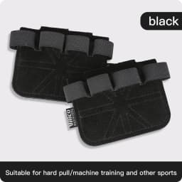 1 Pair Cowhide Weightlifting Gloves Four-finger Palm Protection Anti-slip Wear-resistant Fitness Sports Training Palm Guard