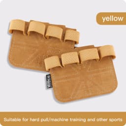 1 Pair Cowhide Weightlifting Gloves Four-finger Palm Protection Anti-slip Wear-resistant Fitness Sports Training Palm Guard