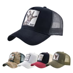 Fashion Trucker Caps With Embroidery Goat Patch Four Seasons Snapback Baseball Cap For Men Women Adjustable Visor Hat