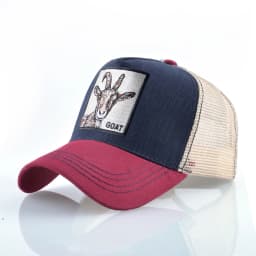 Fashion Trucker Caps With Embroidery Goat Patch Four Seasons Snapback Baseball Cap For Men Women Adjustable Visor Hat