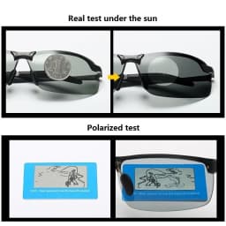 Men Photochromic Polarized Sunglasses Driving Fishing Chameleon Glasses Change Color Sun Glasses Day Night Vision Eyewear