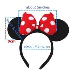 2023 Mouse Ears Headband For Girls Adults 5''Polka Dot Bow Hairband Festival Party Travel DIY Hair Accessories