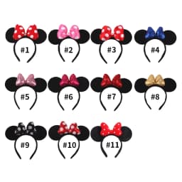 2023 Mouse Ears Headband For Girls Adults 5''Polka Dot Bow Hairband Festival Party Travel DIY Hair Accessories