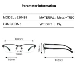Men's Business Myopia Glasses Unisex Classic Half Frame Prescription Eyewear Retro Minus Diopter Nearsighted Eyeglasses0 To -4.0