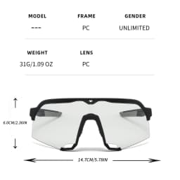 Photochromic Sunglasses Men Women Bicycle Bike Safety Glasses Running Cycling Riding Sports Outdoor Eyewear Sport Sun Goggles