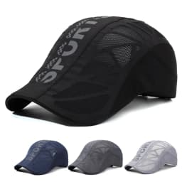 Summer New Arrival SPORT Letter Front-Panel Cap for Men Breathable Mesh Quick-Dry Sun Hat Outdoor UV Protection Baseball Cap