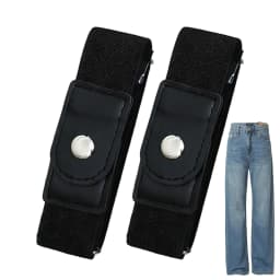 1 Pair No Buckle Elastic Belt Stretchable Adjustable Waistband for Women Men Jeans Pants Trousers Dresses Casual Fashion Wear