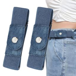 1 Pair No Buckle Elastic Belt Stretchable Adjustable Waistband for Women Men Jeans Pants Trousers Dresses Casual Fashion Wear
