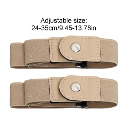 1 Pair No Buckle Elastic Belt Stretchable Adjustable Waistband for Women Men Jeans Pants Trousers Dresses Casual Fashion Wear