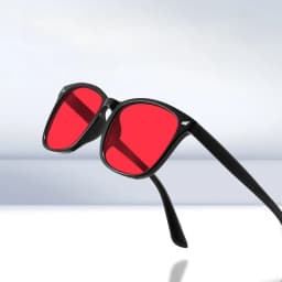 Classic Red Lens Blue Light Blocking Glasses Square Men Better Sleep Anti Bluelight Filter Orange Women UV400 Eyeglasses