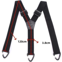Adjustable Elastic Trouser Pants Braces-Black Heavy Duty Work Suspenders for Men 3.8cm Wide Y-back with Plastic Gripper Clasps
