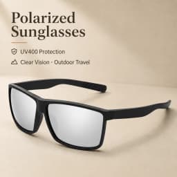 Men's Outdoor Polarized Sunglasses, Frosted Texture Frame UV400 Lens for Fishing Driving Cycling, Anti-Glare Sports Eyewear