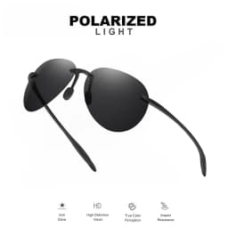 Ultra Light 12g TR90 Frameless Polarized Aviator Sunglasses - Flexible & Comfort Fit Unisex for Driving, Fishing, Outdoor