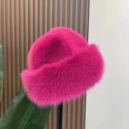 New Plush Mongolian Hat Imitating Mink Fur, Thickened and Warm Basin Hat, Windproof and Cold Proof in Autumn and Winter