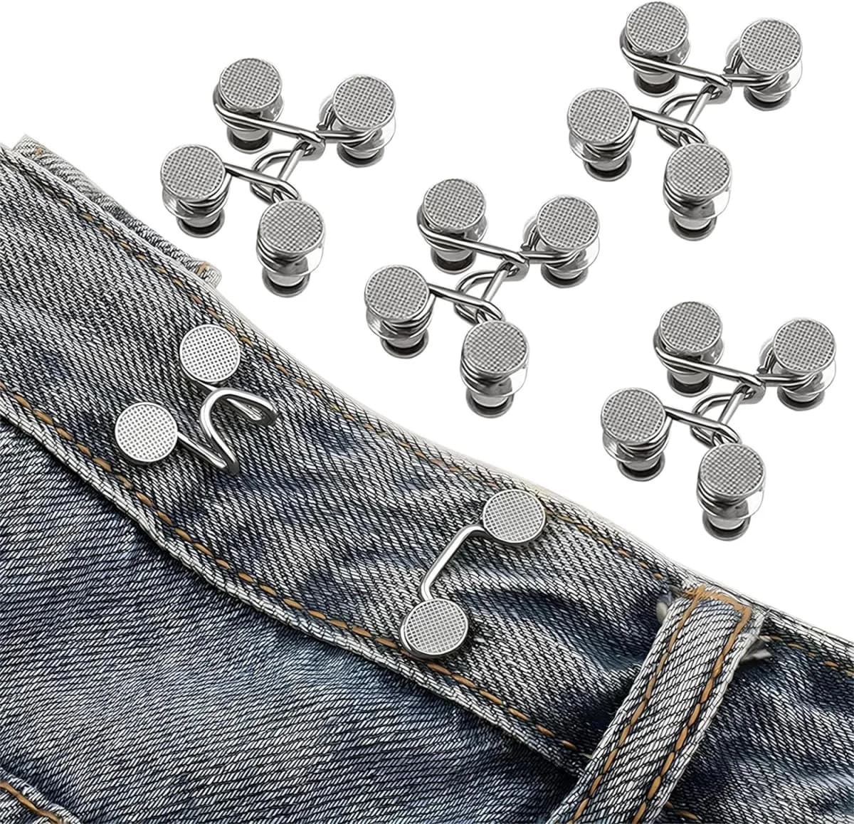 1/2/4 Pairs Jeans Button Tightener,Pant Waist Tightener, Button Pins for Jeans, Button for Jeans to Make Smaller Waist Tightener