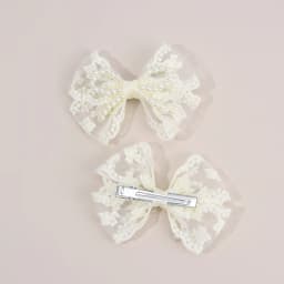 2Pcs Flower Lace Bow Hair Clips For Girls Sweet Pearls Hairpins Floral Embroidery Barrette Children Kids Headwear Accessories