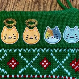 9PCS Smile Cute Cat Embroidered Patch Iron On Sew On Patches For Clothing Cap Bag Jacket DIY Gift Animal Badge With Hot Adhesive