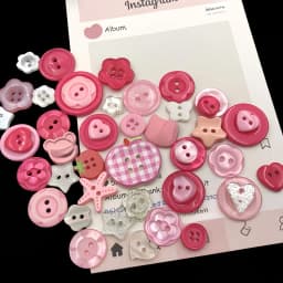 20 random patterns - pink, pink checkered, colorful plastic DIY buttons, suitable for scrapbooks, clothing decoration,