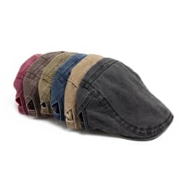 Streetwear Flat Cap Unisex Casual Adjustable Ivy Cap Travel Vintage Washed Cotton Newsboy Cap Simple Daily Party Dating Hat