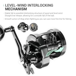 NOEBY Light Jigging Reel 5000 Series Star Drag Baitcasting Jigging Reel Brass Gear 12kg Max Drag Saltwater Fishing