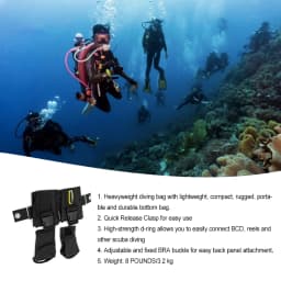 Adjustable Professional Underwater Accessories 8lbs Scuba Diving Weight Bags Lead Filler Pouch Backplate Tech Dive Reel Holder