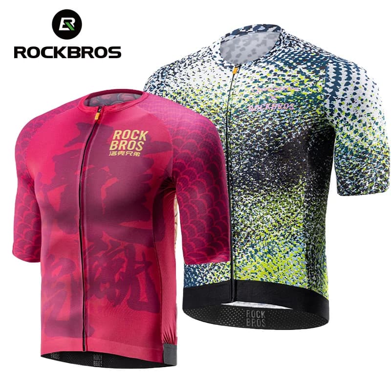 ROCKBROS Summer Cycling Jersey Breathable High Elastic Short Sleeves Jersey Shirt Male Cycling Jersey Set Men Cycling Clothing
