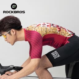 ROCKBROS Summer Cycling Jersey Breathable High Elastic Short Sleeves Jersey Shirt Male Cycling Jersey Set Men Cycling Clothing