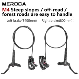 MEROCA M4 4 Piston Brakes Dual-Piston Braking Hydraulic Brakes MTB 22.2MM Diameter Tube Length 800/1400MM Bike Accessories