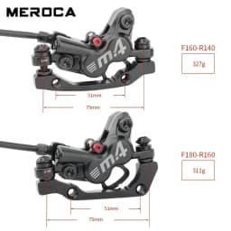 MEROCA M4 4 Piston Brakes Dual-Piston Braking Hydraulic Brakes MTB 22.2MM Diameter Tube Length 800/1400MM Bike Accessories