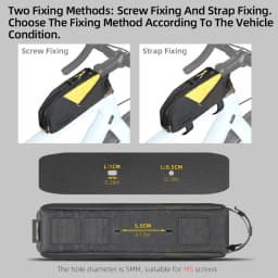 Rhinowalk Bicycle Top Tube Bag Waterproof 1.2L For Gravel Bike Front Frame Bag Screw Fixing Bikepacking Travel Luggage Bag