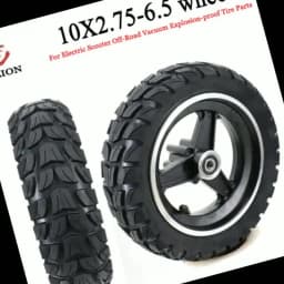 10 Inch Tubeless Tyre 10x2.75-6.5 Wheel+Disc Brake Disc 10mm for Electric Scooter Off-Road Vacuum Explosion-proof Tire Parts