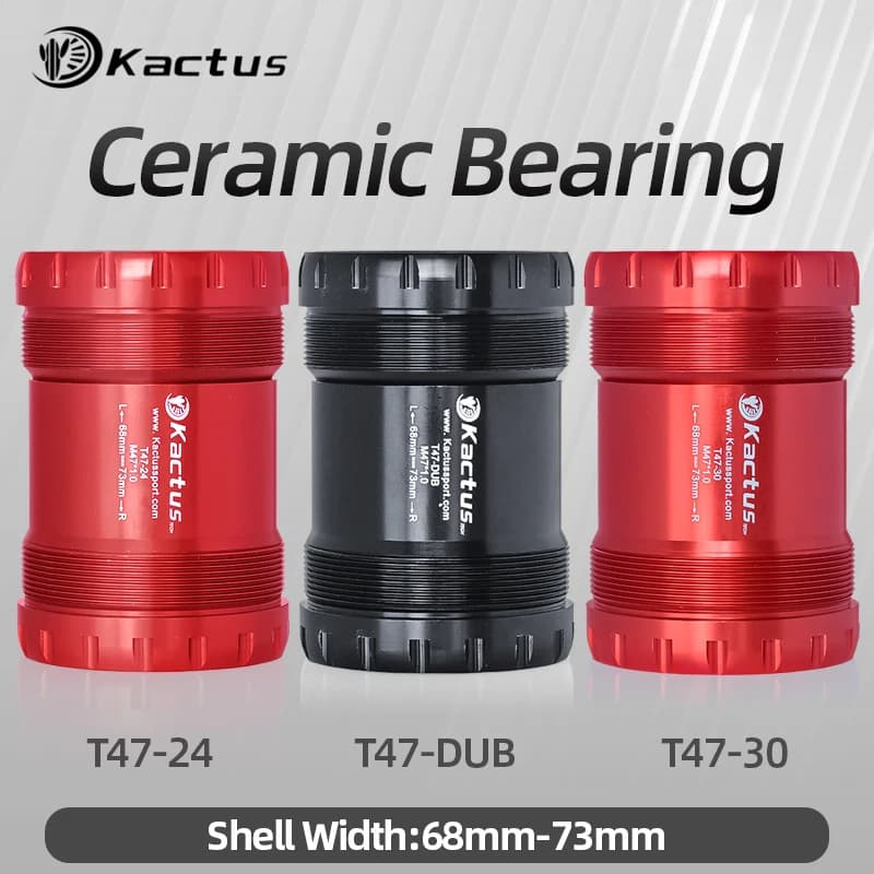 Ceramic Bottom Bracket Shell Width 68/73mm T47-24/30mm/DUB All Series Threaded BB fit for Shimao/SRAM/SRAM-DUB Bicycle Cranksets