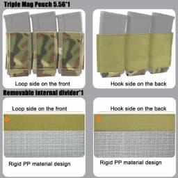 FCPC V5 DOPE Front Flap G-hook Pouch Triple Magazine Insert For 5.56 7.62 AR15 Kangaroo Bag FCSK Plate Carrier Hunting Vest