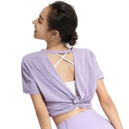 Sports Blouse Woman Casual Crop Top For Fitness Nylon Backless Breathable Gym Jogging Yoga Workout Short Sleeve Yoga Shirts