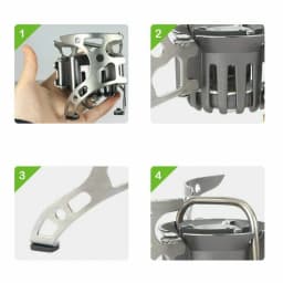 BRS-8 Outdoor Portable Oil/Gas Multi-Use Camping Stoves With One Fuel Bottle Hiking Foldable Cookware Picnic Cooking Burners Set