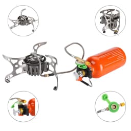 BRS-8 Outdoor Portable Oil/Gas Multi-Use Camping Stoves With One Fuel Bottle Hiking Foldable Cookware Picnic Cooking Burners Set