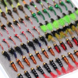 ICERIO 147PCS Scud Nymph Midge Larvae Box Set Fly Fishing Flies Trout Grayling Panfish Lure Carp Artificial Fish Bait