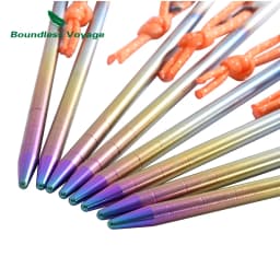 Boundless Voyage 20 24 30 35 40CM Heavy Duty Titanium Alloy Camping Tent Stakes Peg for Outdoor Trip Hiking Gardening Ti4013P